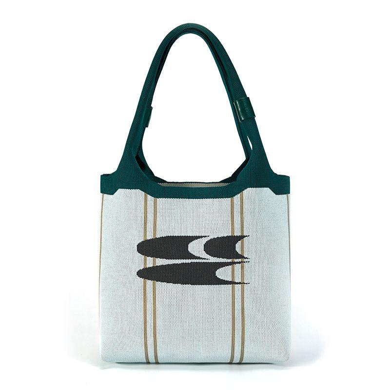 

Cryingcenter Мятный Мамбо Летнее Вязание Пляжная Сумка-Тоут Сумка-Почтальон Маленькая Квадратная Сумка Crying Center Blue-green Stripes