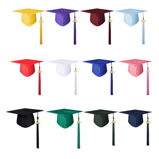 Matte Graduation Cap with 2026 Tassel Adjustable Elastic Unisex Graduation Cap for High School Middle School College Ceremony