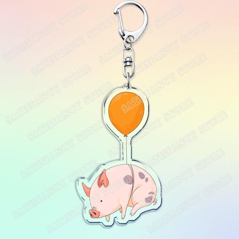 

Cute Cartoon Flying Pigs with Balloons Keychain for Accessories Lovely Animals Keyring Jewelry Fans Friends Gifts