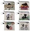 Adorable Cat Print Coin Purse & Keychain Gift for Girls & Women