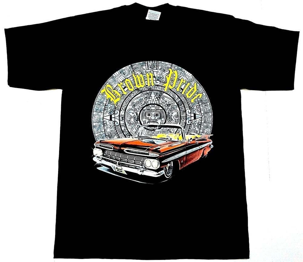 Футболка BROWN PRIDE Lowrider Латино Америка Мексика Ацтекская Уличная Одежда Мужская Футболка Новая Унисекс Футболка XXXL