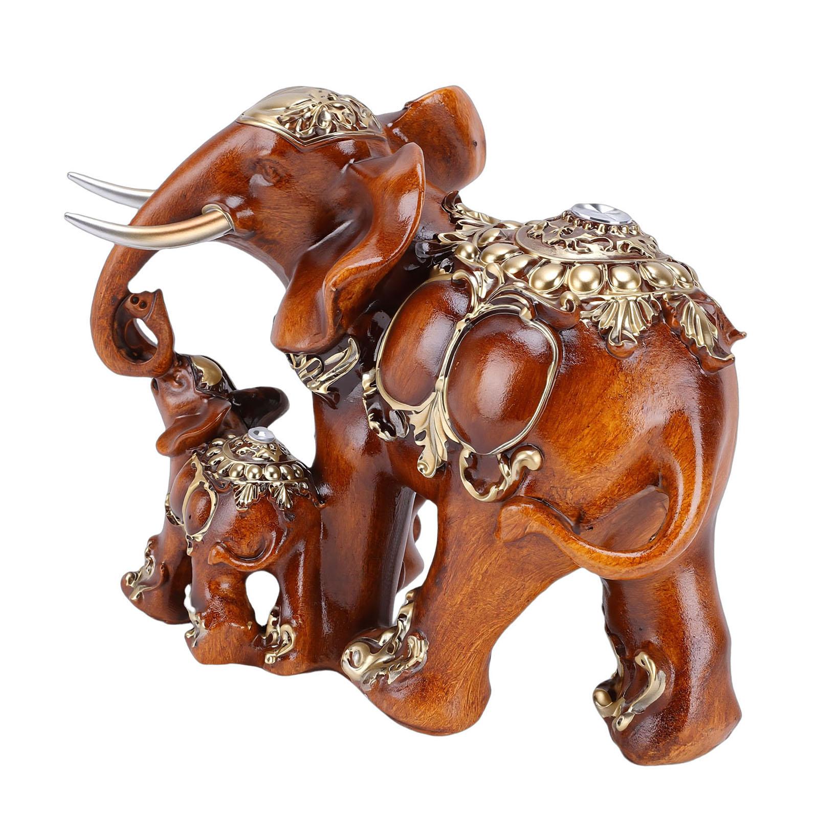 Elephant Statue Handcrafted Resin Decor with Non Slip Base Mother and Baby Elephant Figurine   Gift