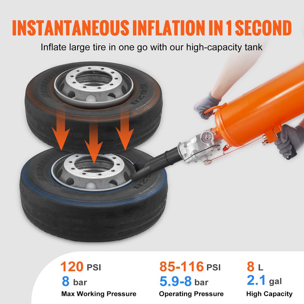 SucceBuy Tire Bead Seater 8L/9L Air Tire Bead Blaster Handheld & Portable Inflation Tool for Truck ATV Car Tractor Tire Repairs