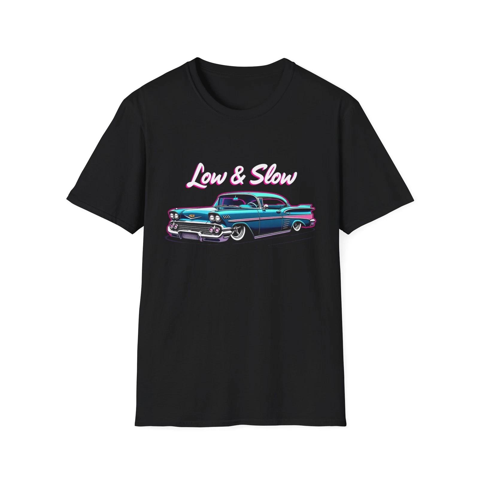 1958 Impala T-Shirt Low & Slow Classic Lowrider Graphic Tee Retro Car Apparel S