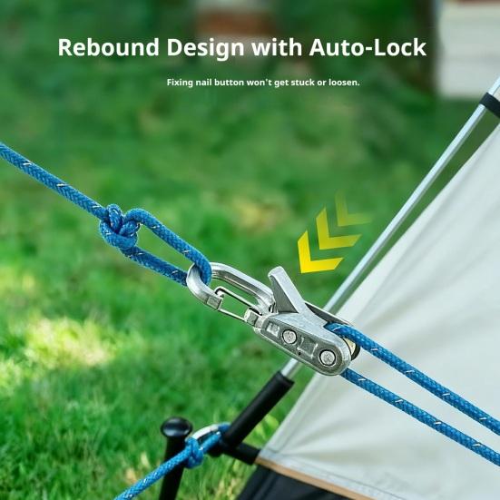 1/4 Stück Seilspanner mit Rolle Kordel Hochbelastbar Metall Outdoor Rucksackreisen Wandern Bootfahren Camping Abspannseil