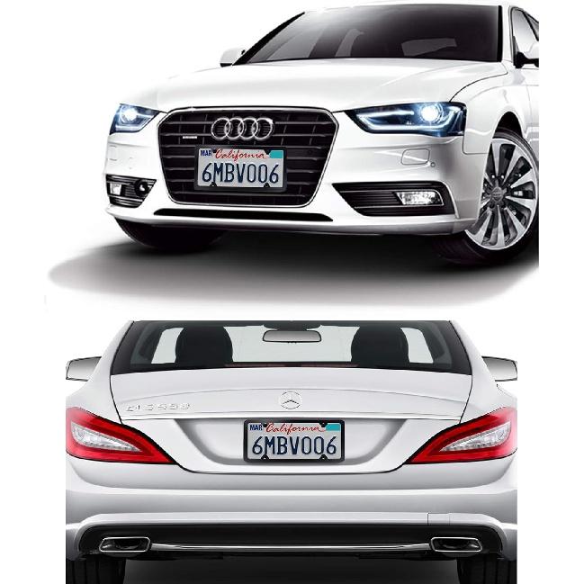 Indeed BUY License Plate Frames Black, 2 Pcs 4 Holes Car Licenses Plate Covers Stainless Steel Holders Frame For Plates With Screw Caps.