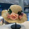 Summer three-dimensional handmade flower sun hat women's seaside beach vacation sweet sun hat outdoor big brim sun hat