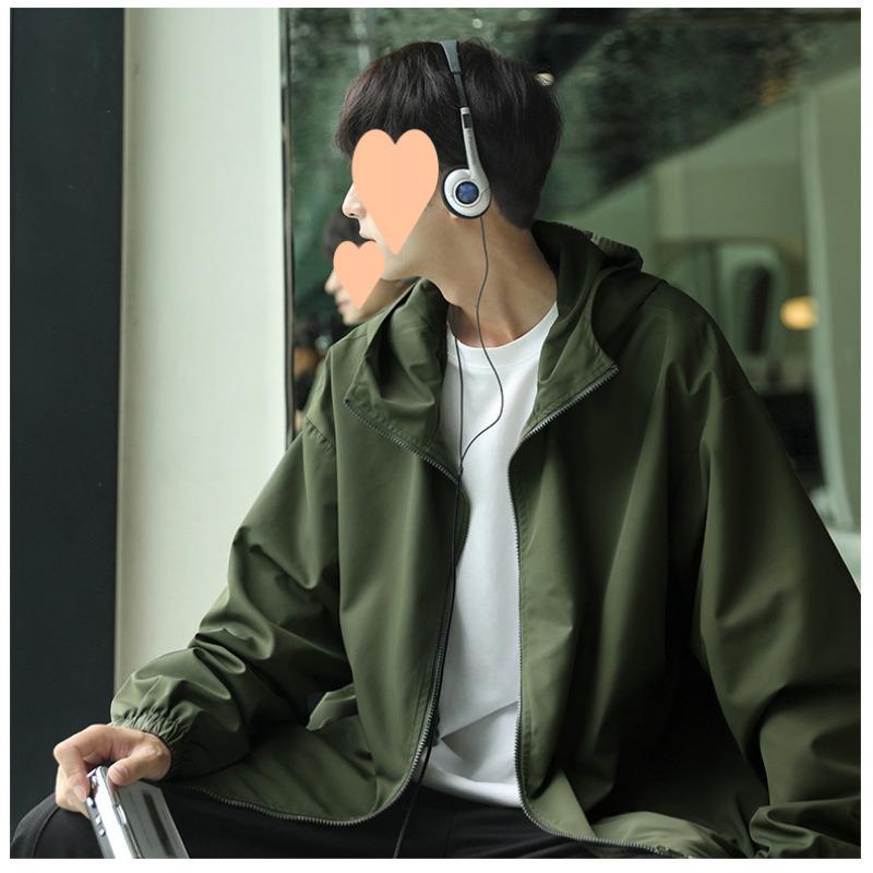 New Hooded Jacket Men's Windproof and Waterproof Jacket Couple Loose Trend Thin Cardigan Jacket