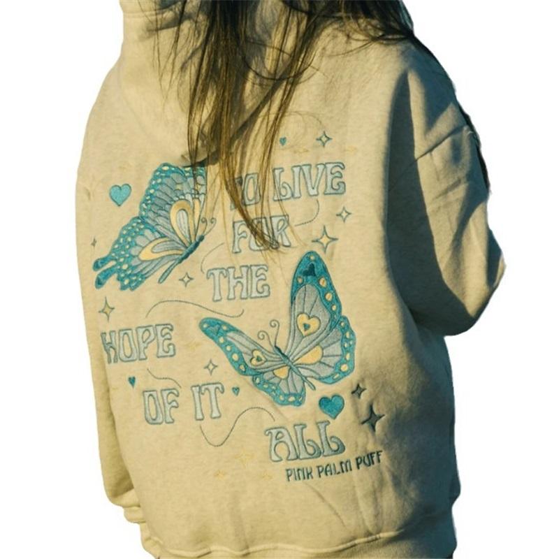 Žij pro naději Mikina s kapucí s potiskem a spadlými rameny Dámská Unisex mikina