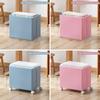 Plastic Book Organizer Foldable with Wheels Stationery Storage Box with Lid Large Capacity Movable Bookshelf Data Storage