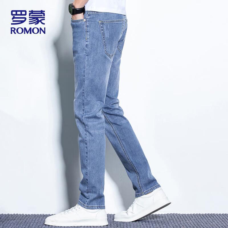 ROMON Men's Autumn/Winter Straight-Leg Jeans