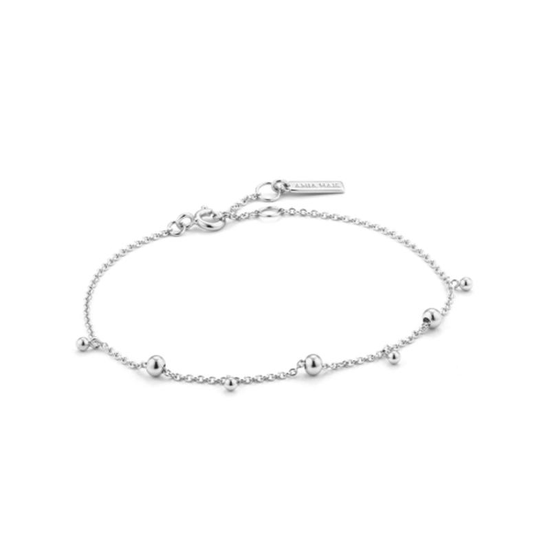 

ANIA HAIE Modern Drop Ball 925 Silver Bracelet B002-03 White Gold (B002-03H)