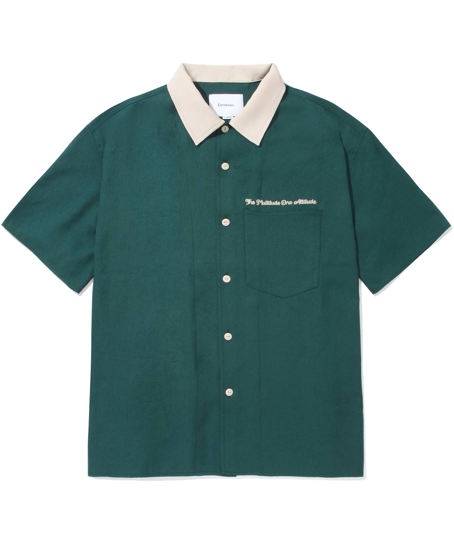 Covernat Lettering Resort Half Shirt Green Green/M