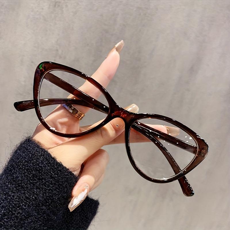 Minimalist Fashion Cat Eye Frame Glasses with Clear Lenses