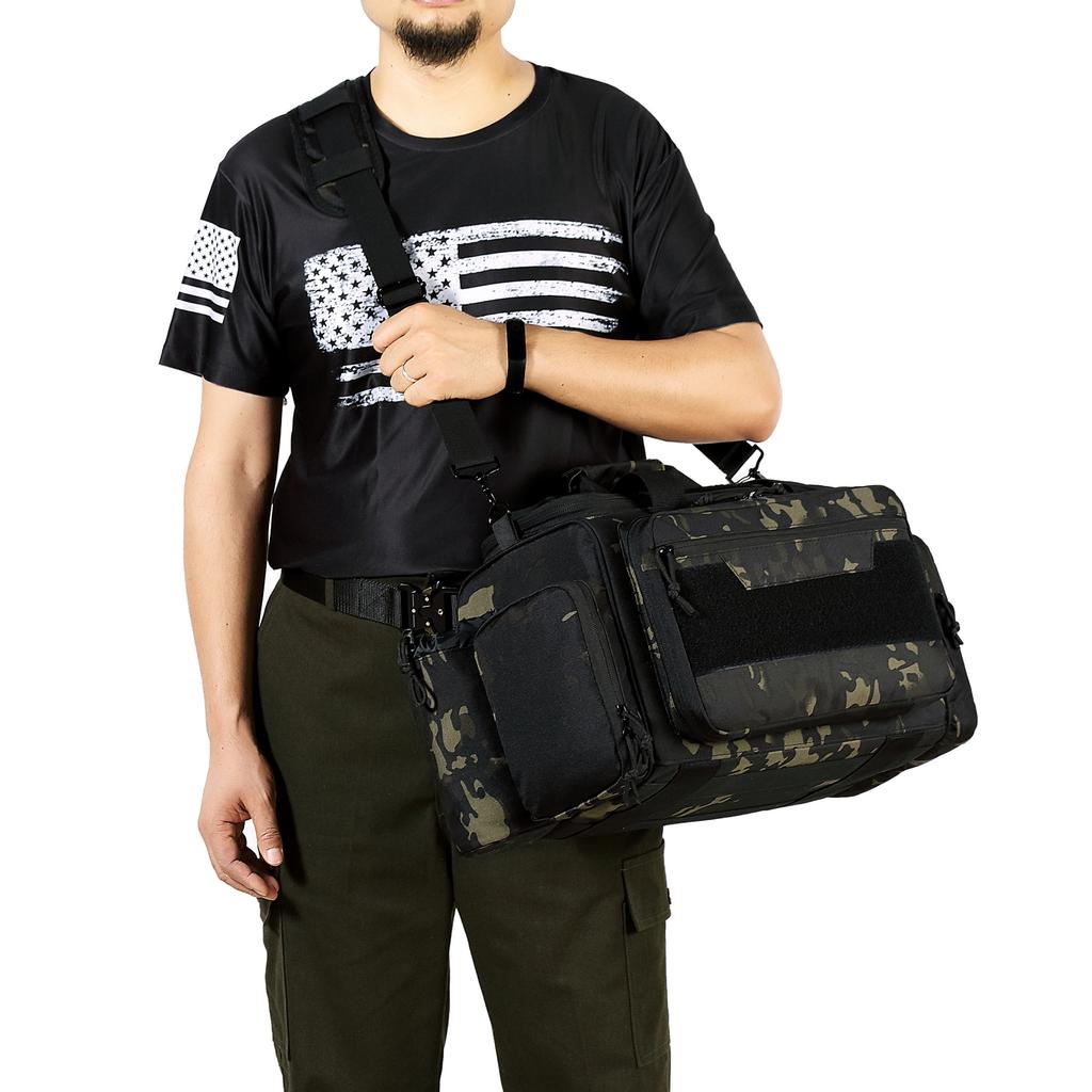 Outdoor multi-functional large-capacity storage sports gun bag, Oxford cloth field military enthusiast bag