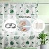 high quality shower curtain set featuring leaf   -   With Hooks Waterproof Mildew Proof Easy Install Washable