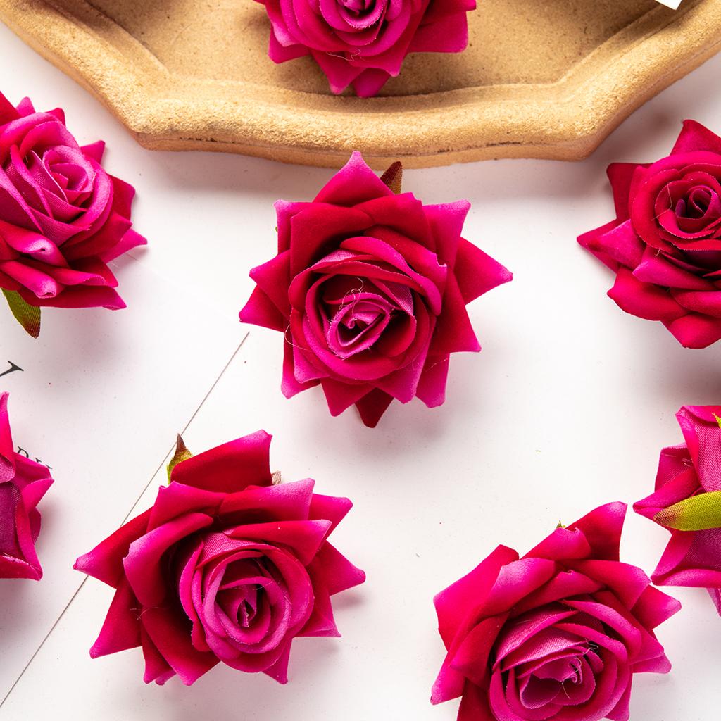 50/100PCS High Quality Artificial Flowers Festival Home Room Decoration Wedding Bridal Accessories DIY Wreath Gift Box Silk Rose