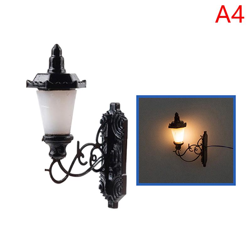 1:87 Miniature Led Lamppost Wall Light Model Diy Micro Landscape Architectural