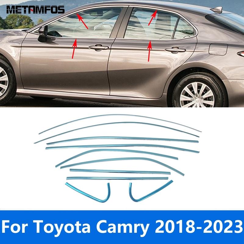 For Toyota Camry 2018 Upper+Lower Window Sill Frame Strip Cover Trim Sticker Accessories Car Styling