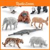 Authentisches Statisches Asiatisches Tierfiguren-Set aus Acht Mit Panda Tiger Und Elefant
