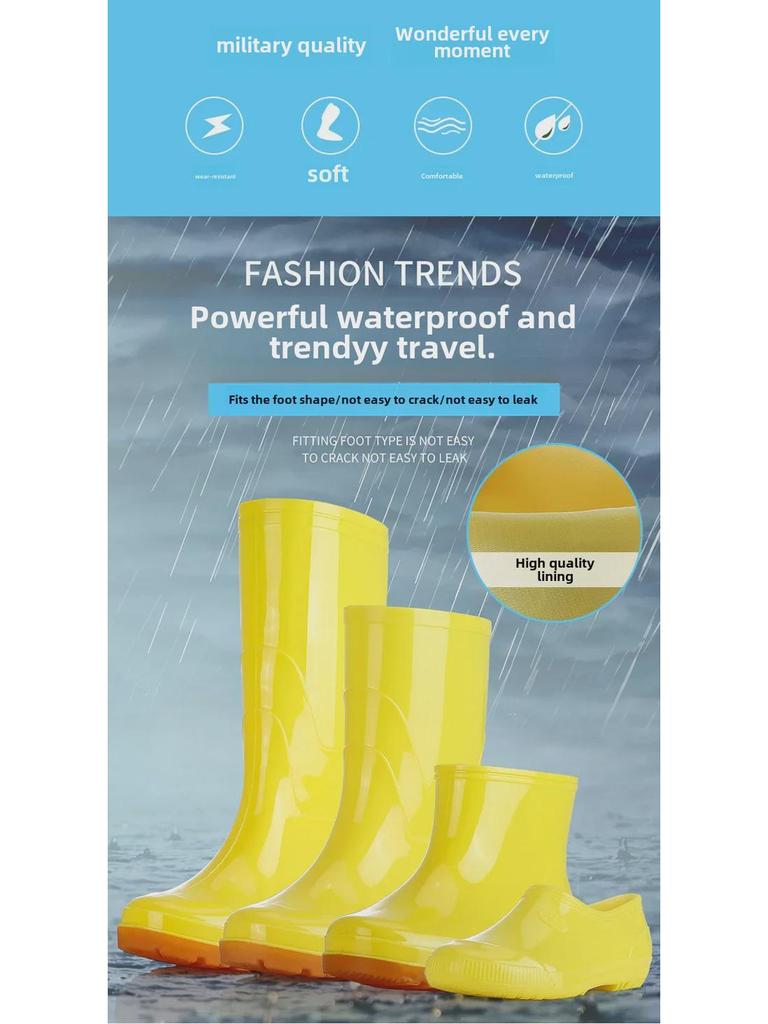 Yellow Food & Work Boots: Farm, Labor, Kitchen, Sanitation, Rain-Ready with Tendon Soles