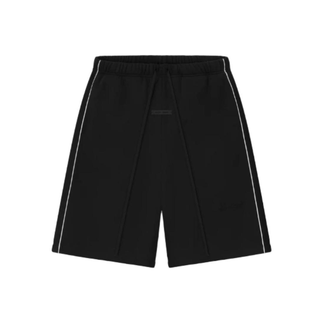 Fear of God Essentials Relaxed Fleece Sweatshort With Piping Jet Black/Cloud White Men Bottoms 160SP254550F S
