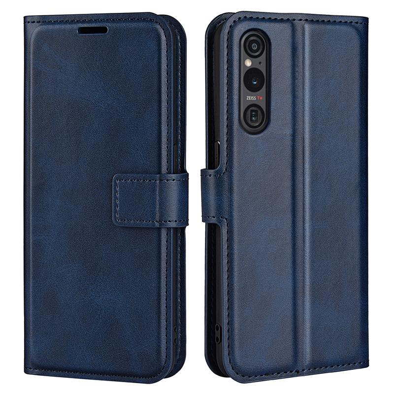 For Sony Xperia 1 VI Case Calf Texture Wallet PU Leather Flip Folio Phone Cover
