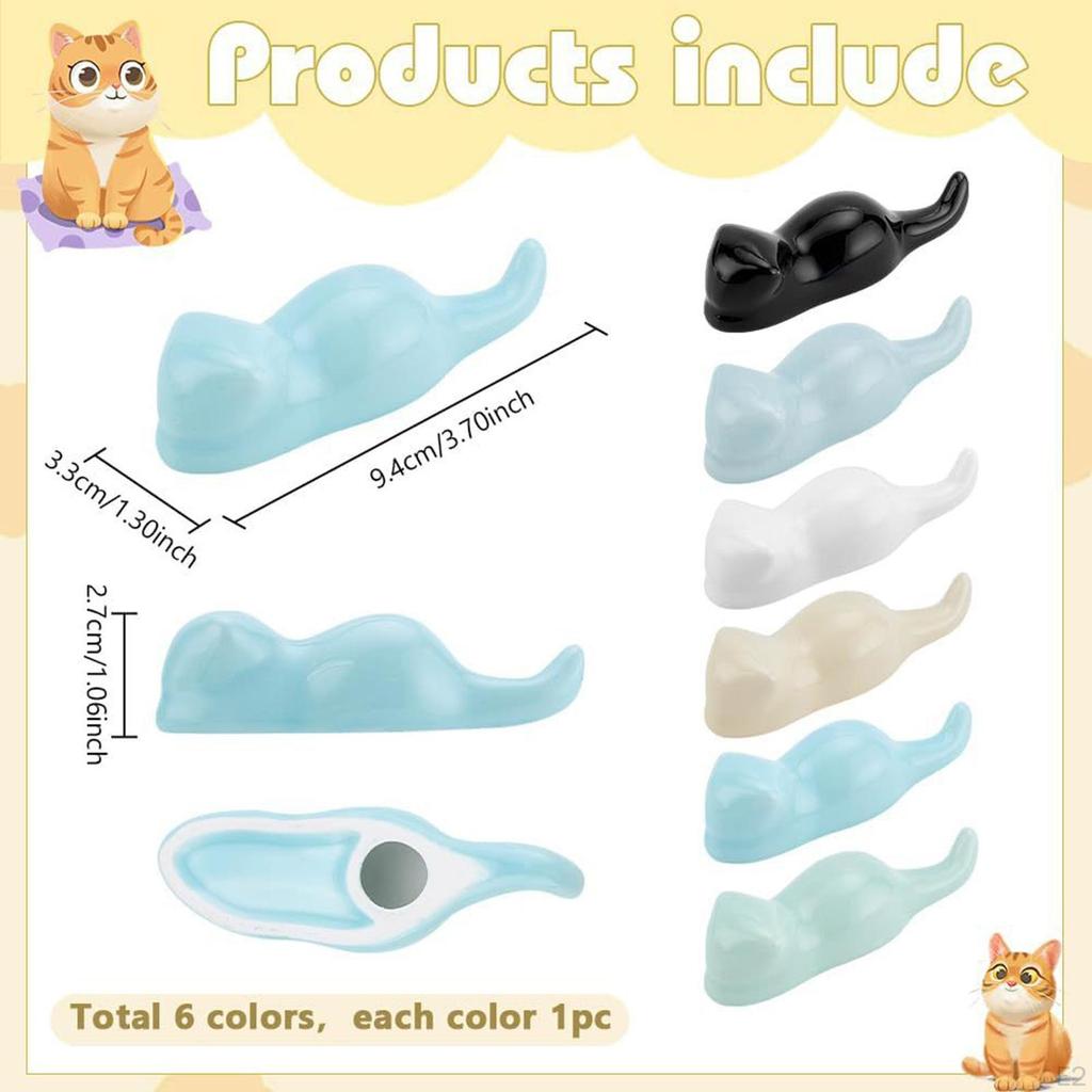 6x Paint Brush Rest Calligraphy Holder Creative for Ink Watercolor Writing Drawing Cute Cat