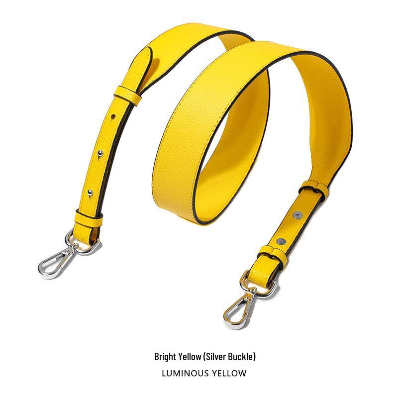 Breiter Schulterriemen aus Rindsleder mit genarbter und Litschi-Musterung - Vielseitiger, verstellbarer Taschen-Ersatzriemen