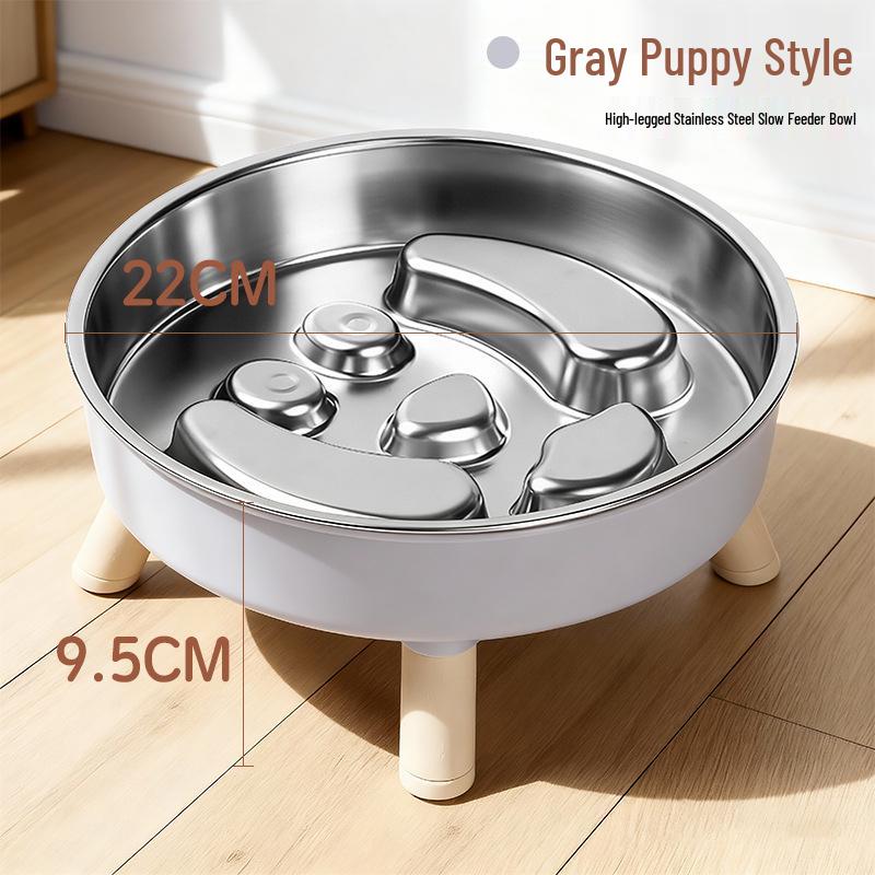 Stainless Steel Non-Slip Slow Feeder Bowl for Pets - Large Capacity for Dogs and Cats