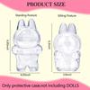 1-3 pcs Protective Case Cover for Labubu Doll V1 V2 V3V4,Plastic Acrylic Display Case for Standing and Seat Series with Keychain