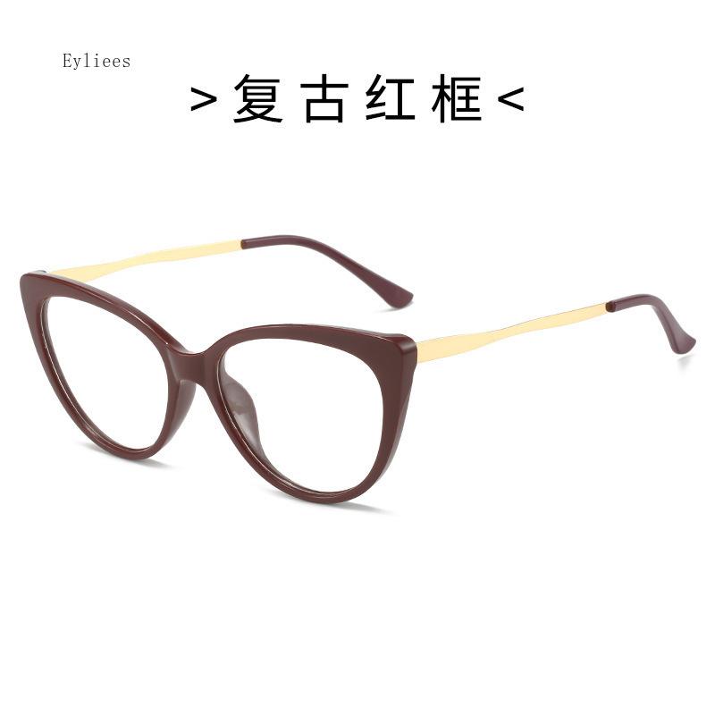 Blue Light Glasses Women Fashion Cat Eye Glasses Transparent Female Vintage Anti Fatigue Computer Eyeglasses Men Plain Glasses