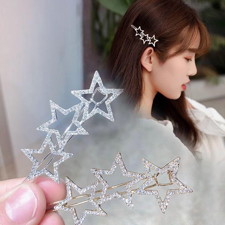 Alloy Star Five-Pointed Hairpin Clip - Women's Hair Accessory
