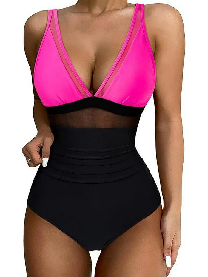 2024 European & American Sexy Transparent One-Piece Backless Swimsuit
