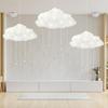 21Pcs LED Artificial Cloud Props for Room Ceiling with Sun Catching Crystals, Cloud Decorations 3D Fake Hanging Clouds Ornaments for Wedding Nursery