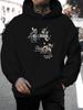 2026 Summer New Arrival Unisex Western Casual All-Match Style Fashion Unisex Hooded Sweatshirt with Unique Print Pattern Featuring Floral And Text Des