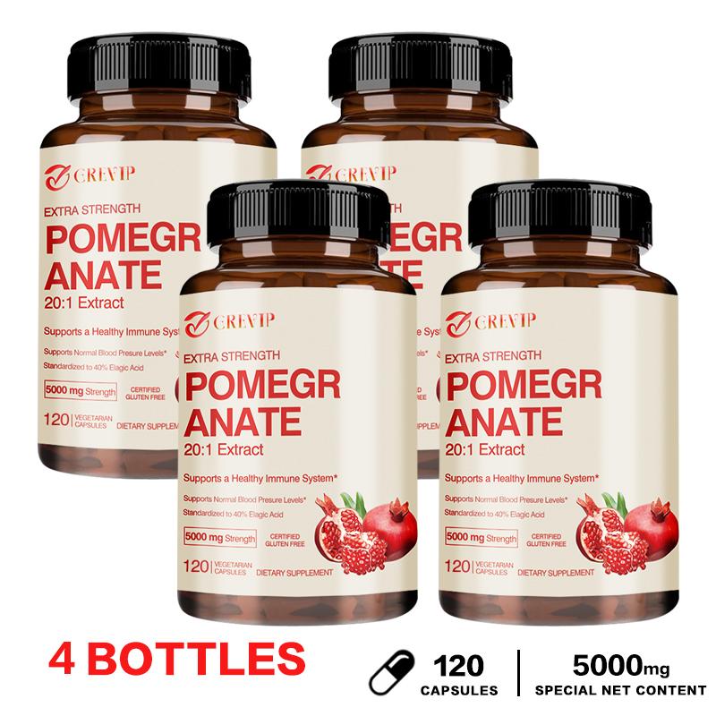 GREVIP Premium Pomegranate Extract Capsules: Immune Support, Easily Absorbed, Suitable for Both Men and Women