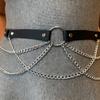 Women'S Sexy Pu Leather Body Chain Waist Belt Gothic Style Belly Harness Jewelry Accessory For Clothing