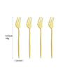 4PCS Stainless Steel Cutlery Rainbow Cake Fruit Fork Dinner Salad Fork Tableware Gold Dessert Fork For Hotel Party Kitchen Tool