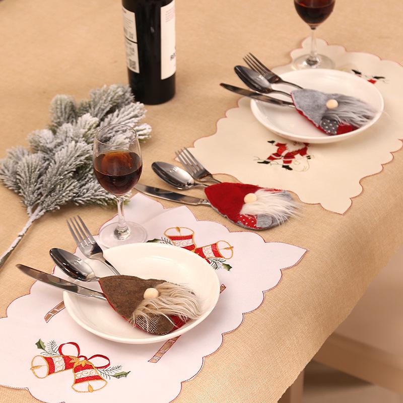2025 Xmas Cutlery Bag Santa Claus Knife Fork Storage Pocket Bag Christmas New Year Tableware Decorations Home Ornament