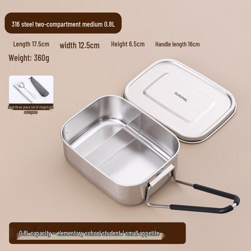 DM 316L Stainless Steel Divided Lunch Box Set