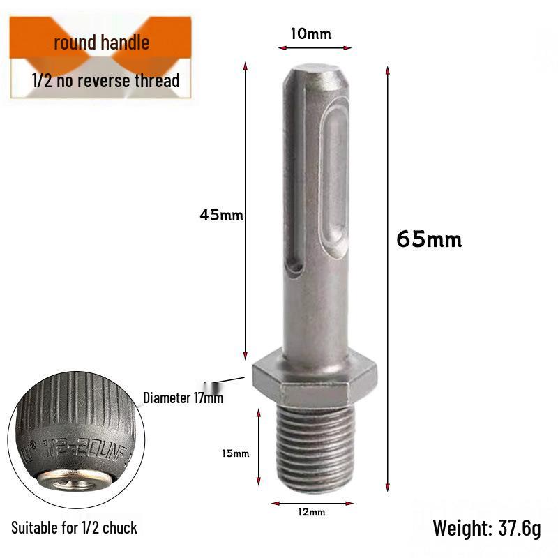 Electric Drill Chuck Adapter for Pneumatic Hammer: Square, Round, Hex Handles