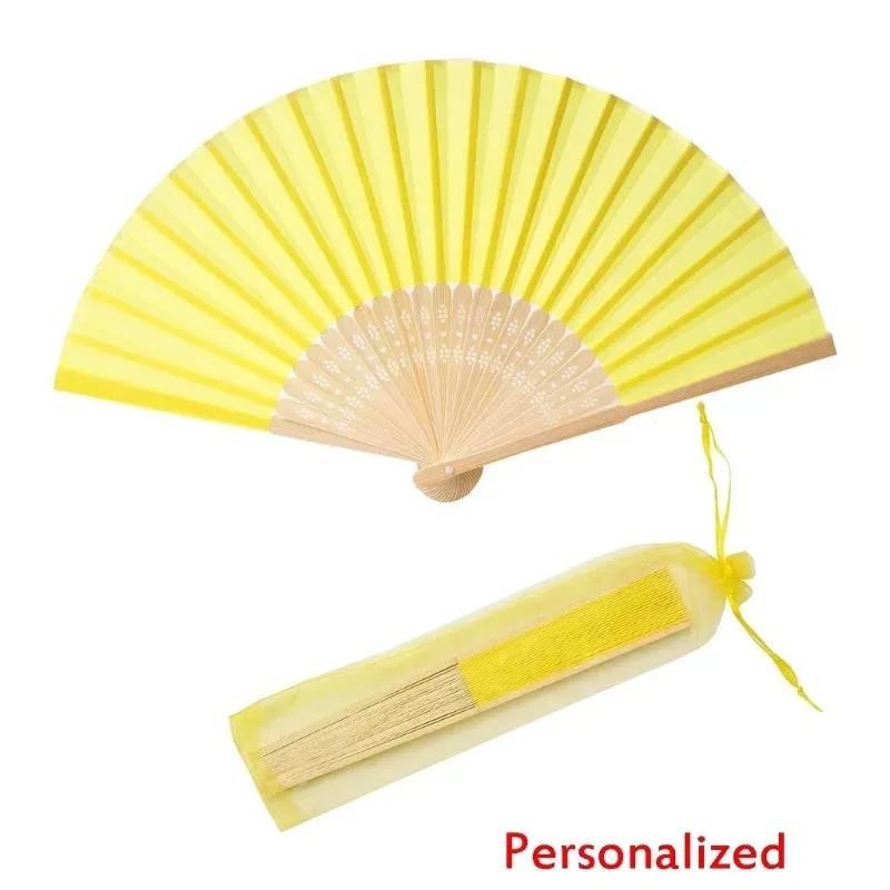 20/24/30PCS Personalized Wedding Fan,Custom Printing Handheld Folding Fans Come with Organza Bag Bridal Shower Baby Christening