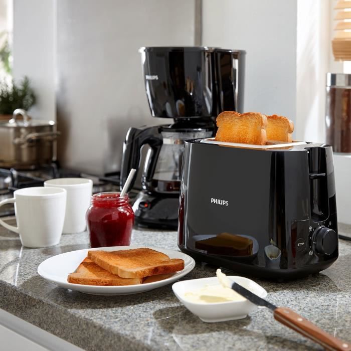 Grille-pain - PHILIPS - HD2581/90 - Collection Daily - 2 fentes - 830W - Noir