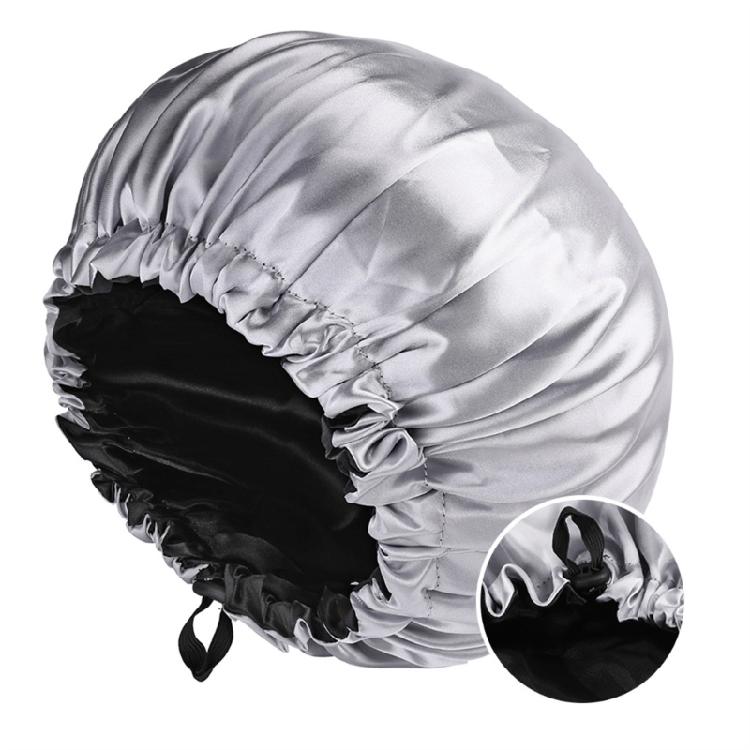Premiums Satins Hair Bonnet Double Sided Hair Protecting Hat for Nighttime and Sleeping with Double Layers