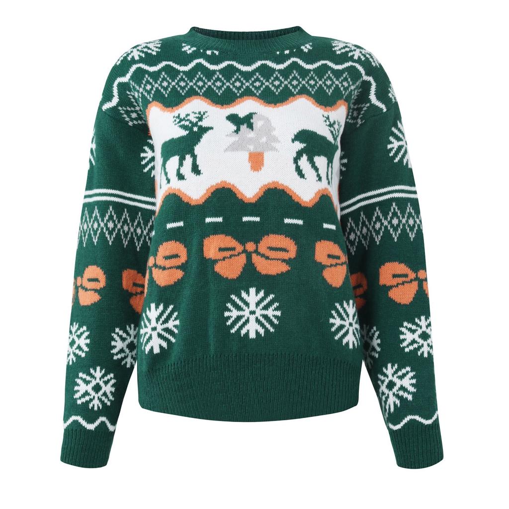 Women's Fashion Christmas Sweater Half Tall Neck Long Sleeve Sweater