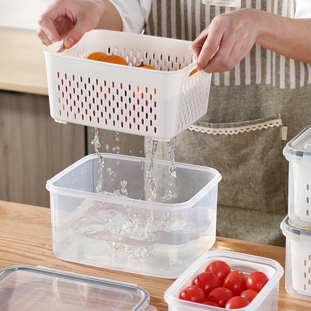 Boîte de rangement pour réfrigérateur, organisateur de réfrigérateur, boîtes de légumes et de fruits frais, panier de vidange, conteneurs de rangement, garde-manger, organisateur de cuisine