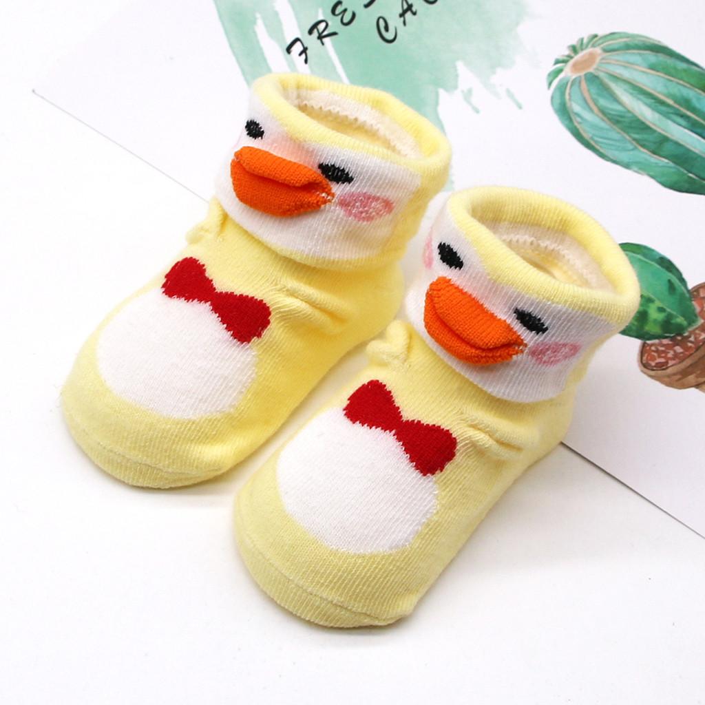 

Детские носки для маленьких девочек и мальчиков, противоскользящие носки с принтом, чулки one size жёлтый