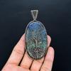 Tree Of Life Azurite Malachite Pendant, Handmade Gemstone 999 Copper Wire Wrap Pendant Antique Jewelry, For Gift Copper Jewelry