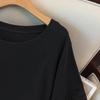 Plus Size Women's Loose Round Neck Mid-Length Short Sleeve T-Shirt (Bust 150/160)